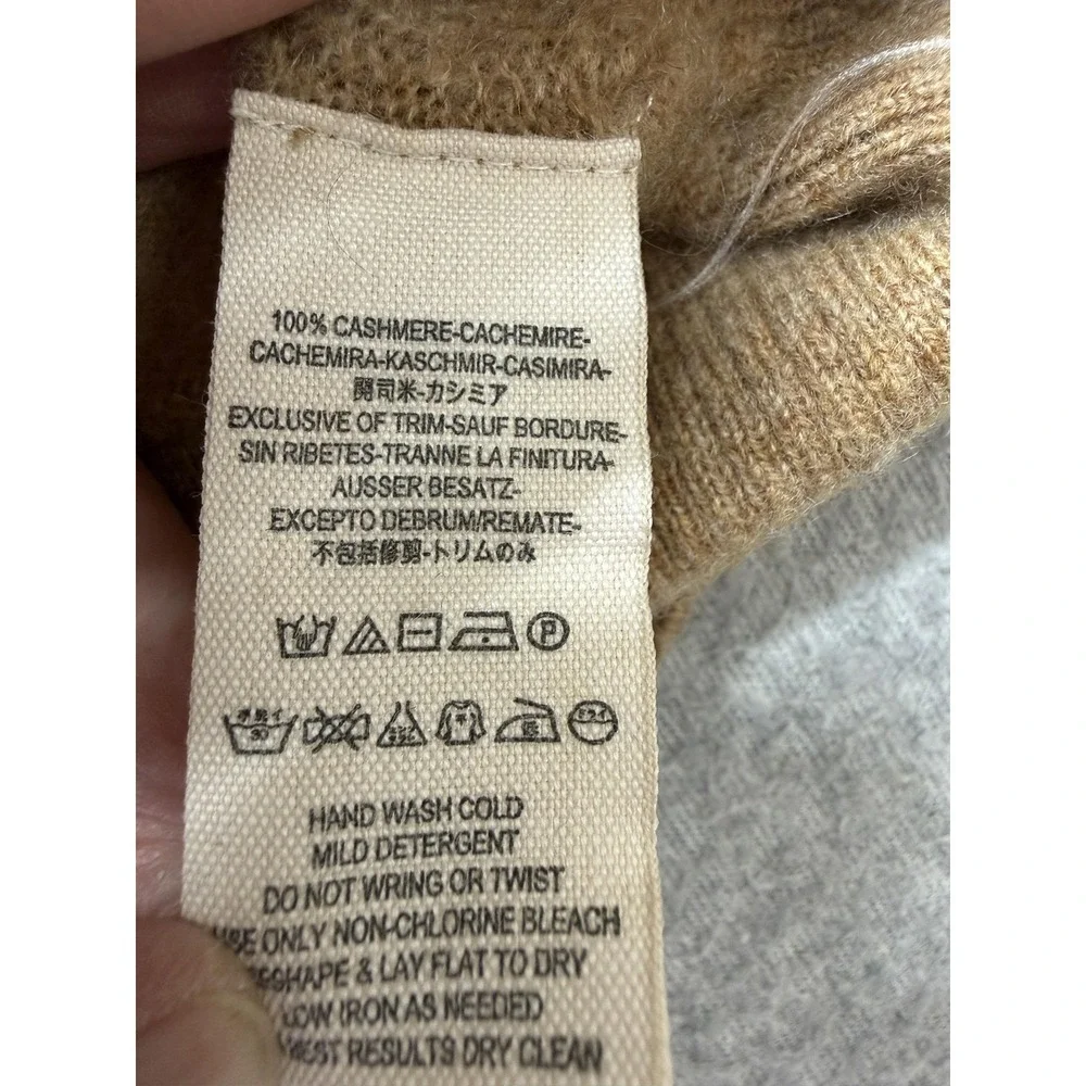 Free People Cardigan Sweater Womens S Brown 100% Cashmere Crew Neck Button Front